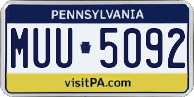 PA license plate MUU5092