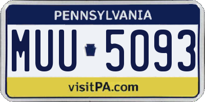 PA license plate MUU5093