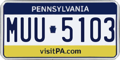 PA license plate MUU5103