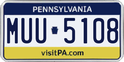 PA license plate MUU5108