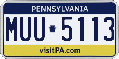 PA license plate MUU5113