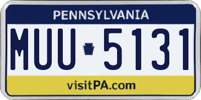 PA license plate MUU5131