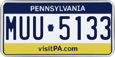 PA license plate MUU5133