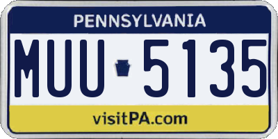 PA license plate MUU5135