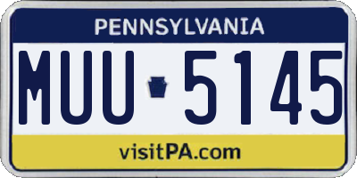 PA license plate MUU5145