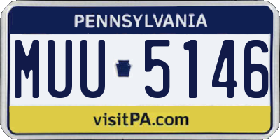 PA license plate MUU5146