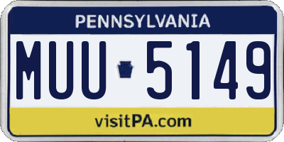 PA license plate MUU5149
