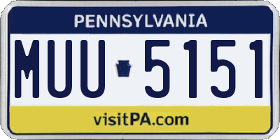 PA license plate MUU5151