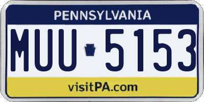 PA license plate MUU5153