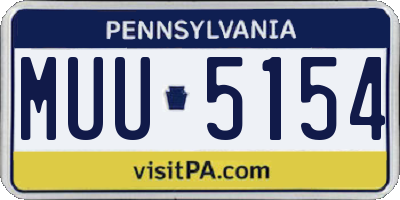 PA license plate MUU5154