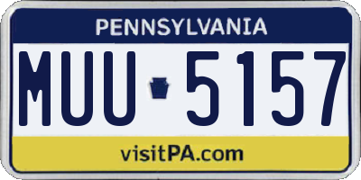 PA license plate MUU5157
