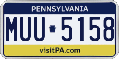 PA license plate MUU5158