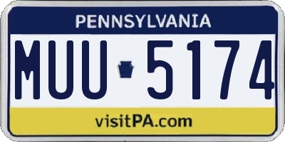 PA license plate MUU5174