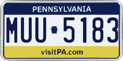 PA license plate MUU5183