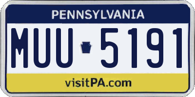PA license plate MUU5191