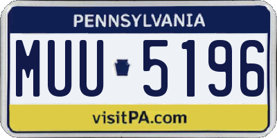 PA license plate MUU5196