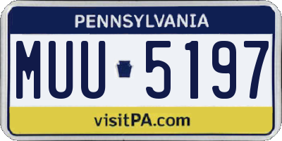 PA license plate MUU5197