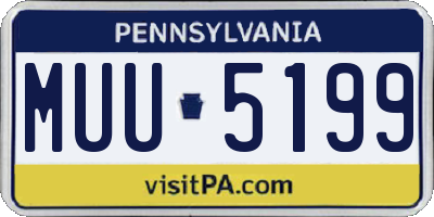 PA license plate MUU5199