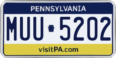 PA license plate MUU5202