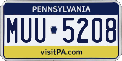 PA license plate MUU5208