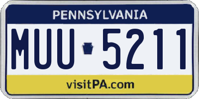 PA license plate MUU5211