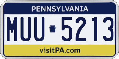 PA license plate MUU5213