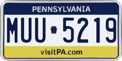 PA license plate MUU5219