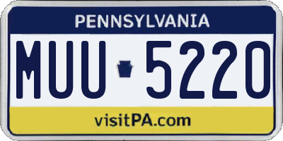 PA license plate MUU5220