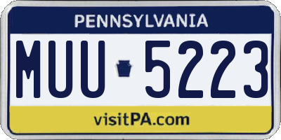 PA license plate MUU5223