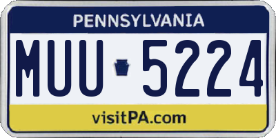 PA license plate MUU5224