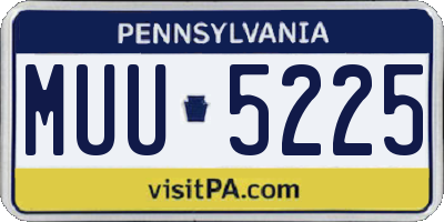 PA license plate MUU5225
