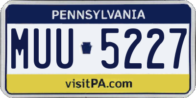 PA license plate MUU5227