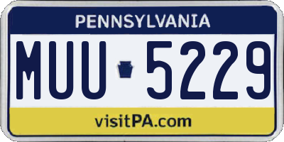 PA license plate MUU5229