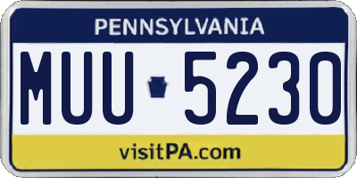 PA license plate MUU5230