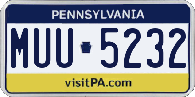 PA license plate MUU5232