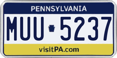 PA license plate MUU5237