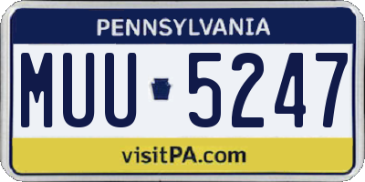 PA license plate MUU5247