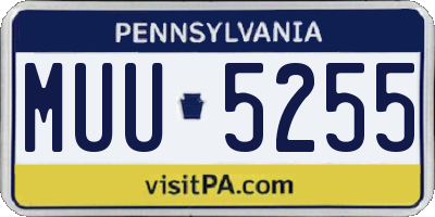 PA license plate MUU5255