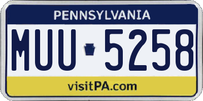 PA license plate MUU5258
