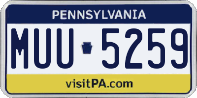 PA license plate MUU5259