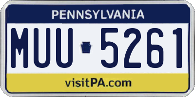 PA license plate MUU5261