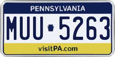 PA license plate MUU5263