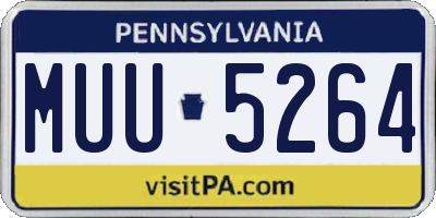 PA license plate MUU5264