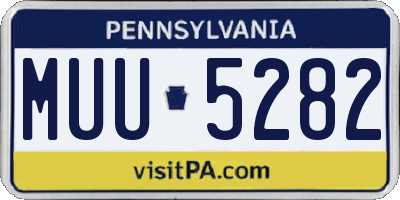 PA license plate MUU5282