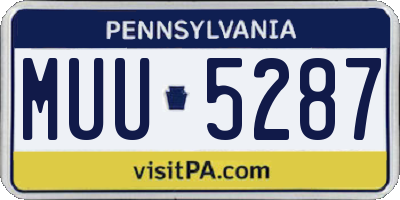 PA license plate MUU5287