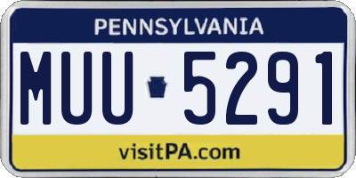 PA license plate MUU5291