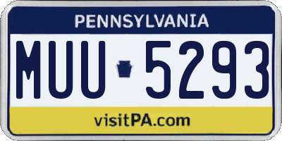 PA license plate MUU5293