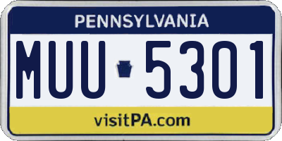 PA license plate MUU5301