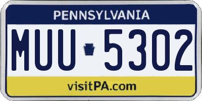 PA license plate MUU5302