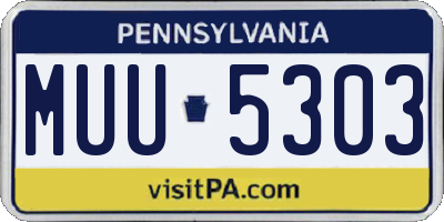 PA license plate MUU5303